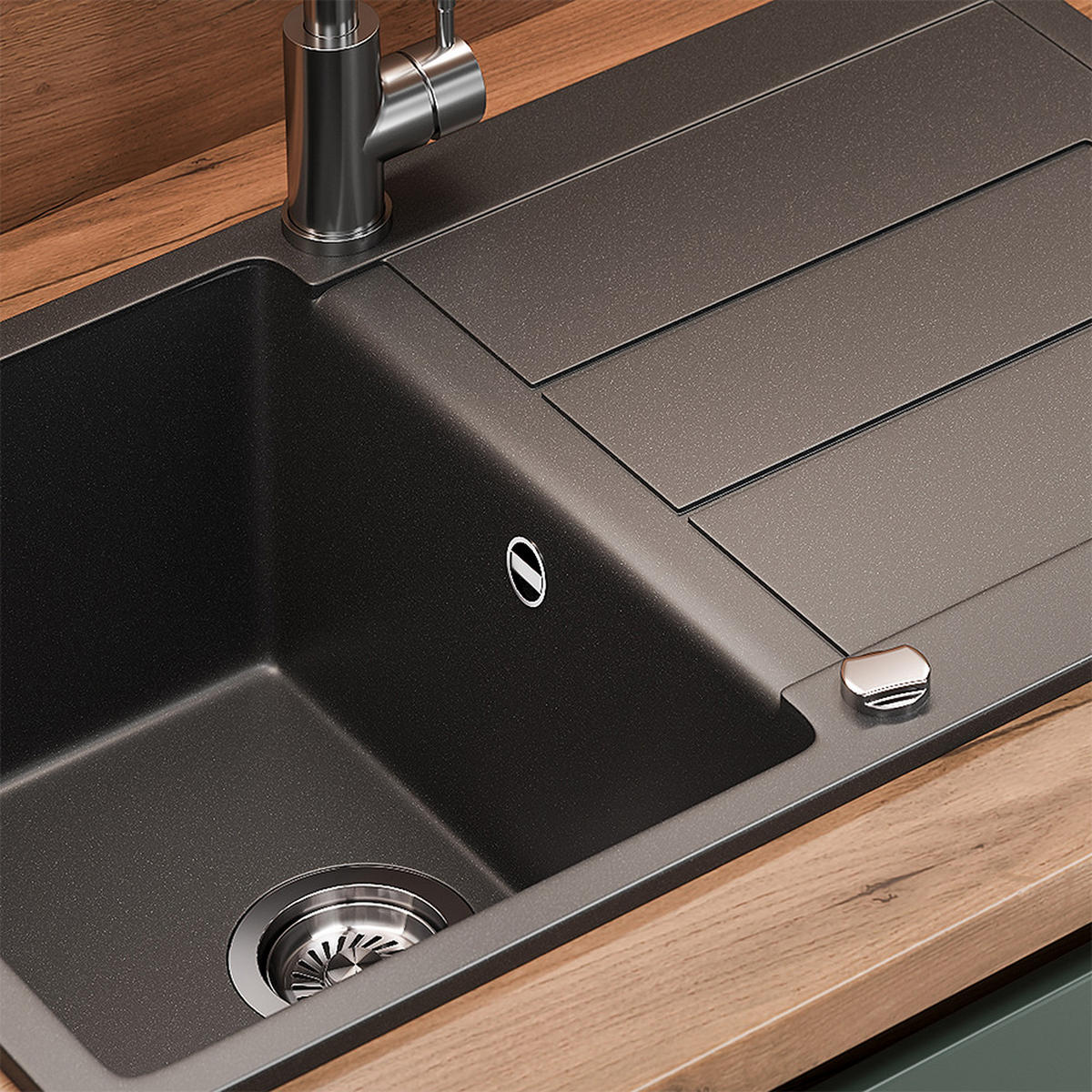 SPÜLBECKEN Kapstadt Schwarz 78 x 50 cm - Schwarz, Keramik (78/20/50cm) - Bergstroem