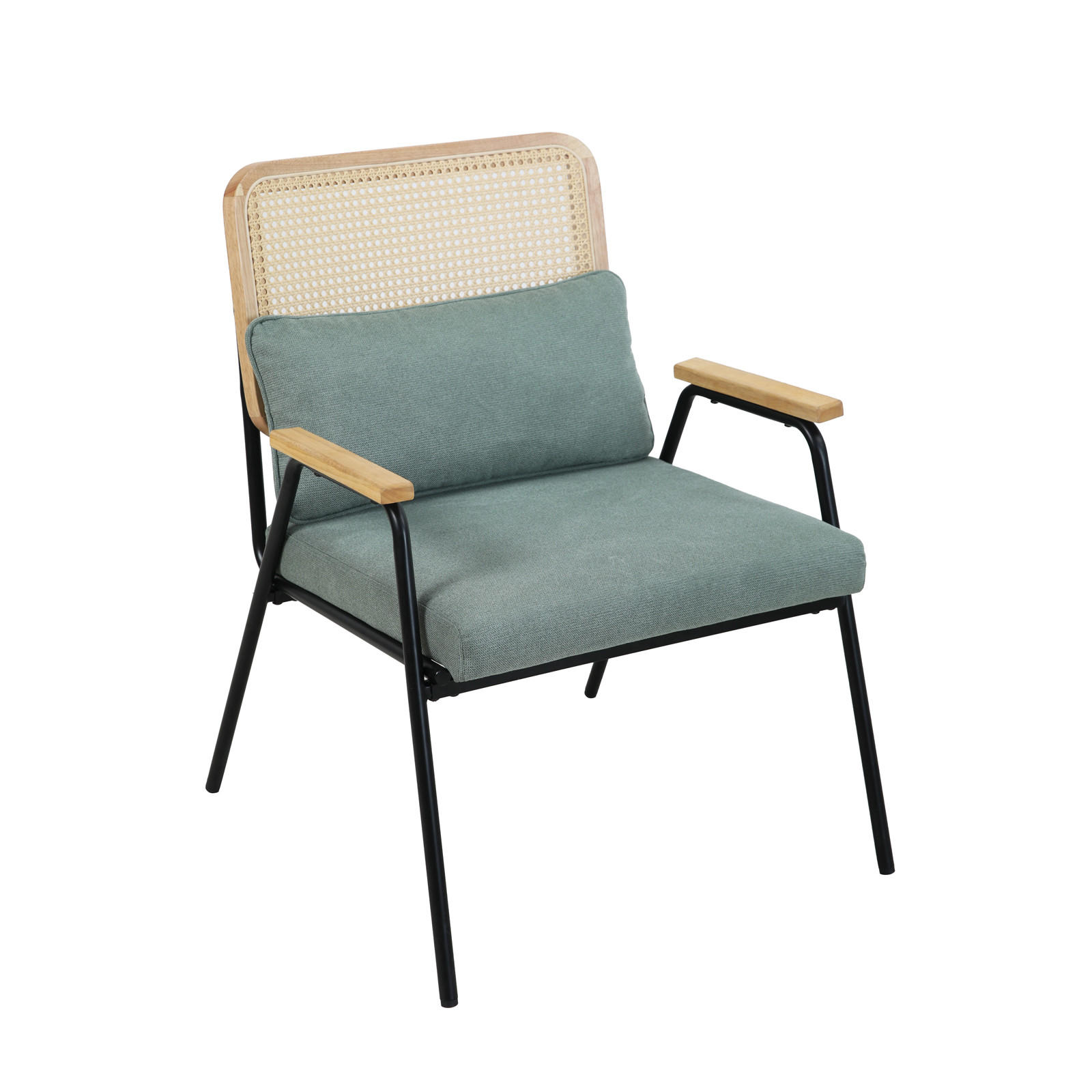 LOUNGESESSEL Thea - Grün, Holz (62/83/66cm) - SVITA