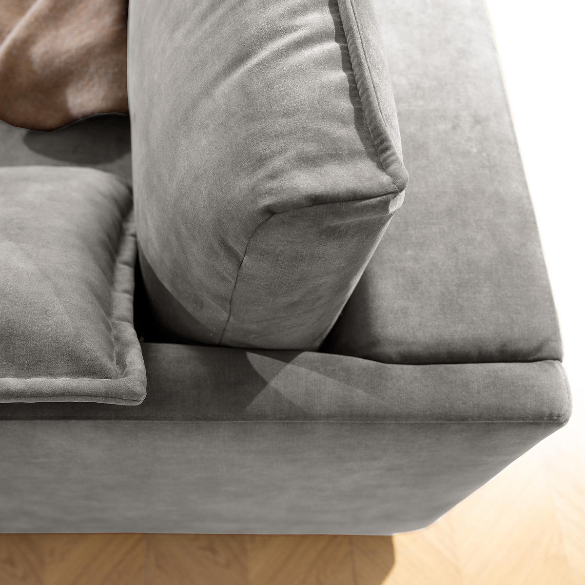 3-SITZER SOFA - Schwarz/Grau, Kunststoff/Textil (219/84/117cm) - home24