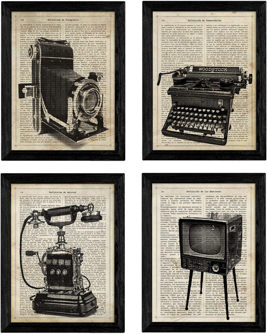 POSTER Set Mit 4 Vintage Erfindungen Größe A4 Rahmenlos - Klar, Papier (21/1cm) - Nacnic