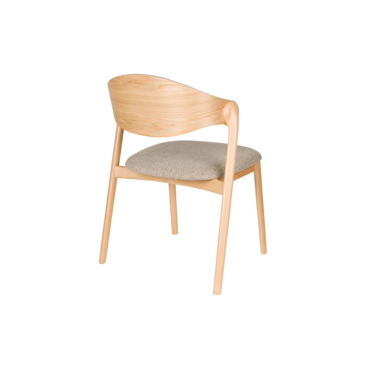 ESSZIMMERSTUHL Babington Natur - 2 er Set - Beige/Weiß, Holz (58/80.5/56.5cm) - Dutchbone