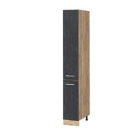 APOTHEKERSCHRANK R-Line Schwarz Beton 30 cm - Honigeiche/Eiche Wotan, Holzwerkstoff (30/206.8/57.2cm) - Vicco