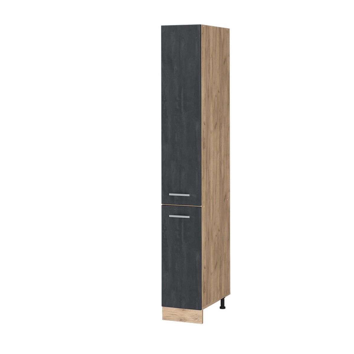 APOTHEKERSCHRANK R-Line Schwarz Beton 30 cm - Honigeiche/Eiche Wotan, Holzwerkstoff (30/206.8/57.2cm) - Vicco