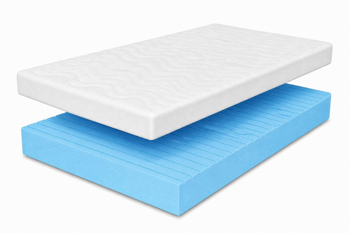 SCHAUMMATRATZE Olivia mit Massageschicht, 120x200 cm, Höhe 10 cm, H3, Aloe Vera - Weiß, Textil (120/200cm) - Marpur