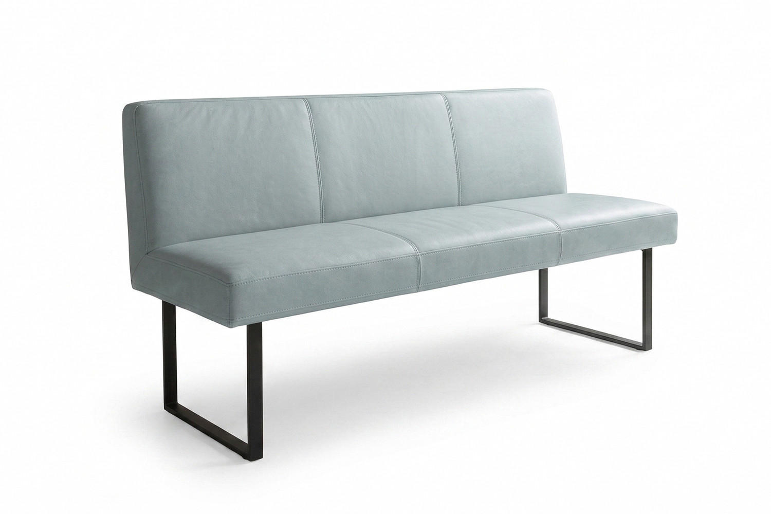 ESSZIMMERBANK ELEEN Hellblau Leder - Hellblau, Leder (123/85/69cm) - KAWOLA