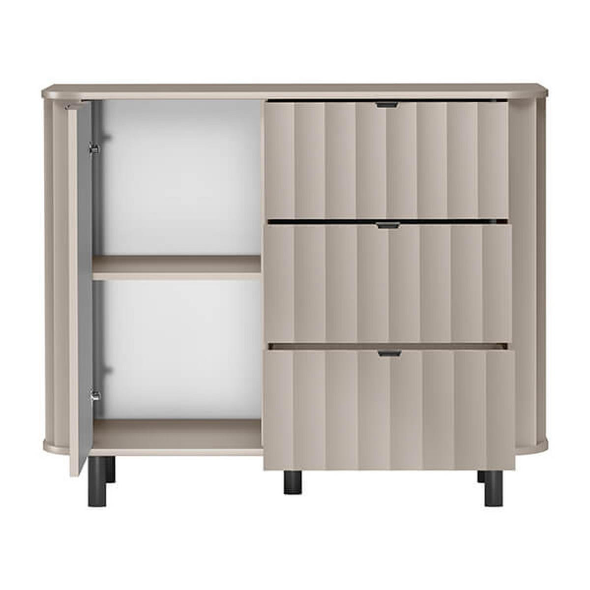 KOMMODE Novado NO-3 111 x 91 x 40,5 cm Greige - Greige/Schwarz, Holzwerkstoff/Metall (111/91/40.5cm) - Koseto