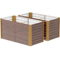 BLUMENKASTEN aus Stahl 120x60x60 cm in Braun mit offenem Boden - Braun, Metall (60/60/120cm) - Modfu