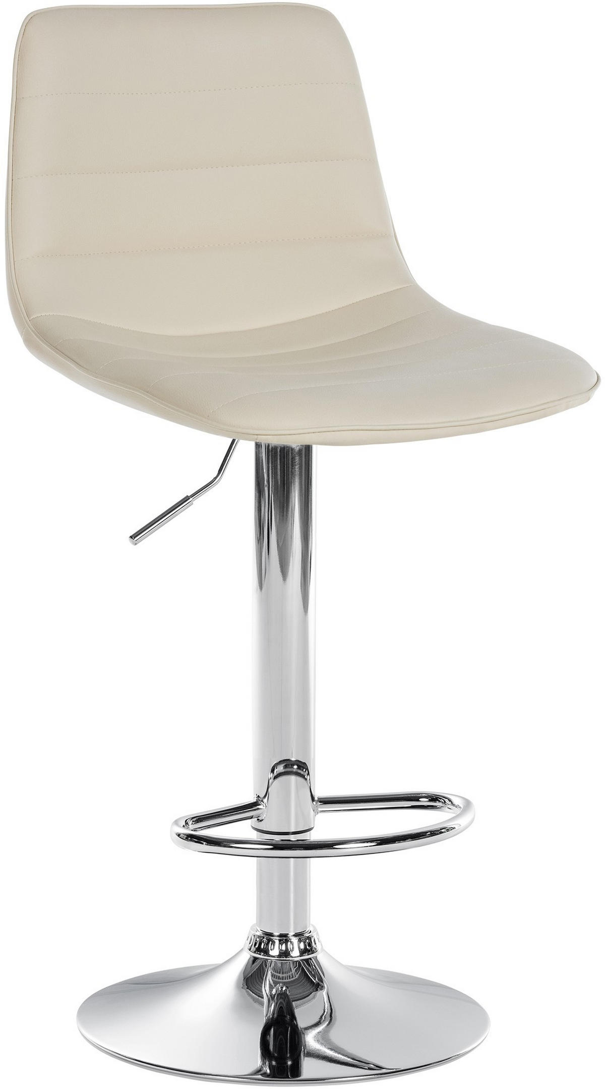 BARHOCKER Lederlook creme - Chromfarben/Creme, Textil/Metall (45/89/46cm) - CLP