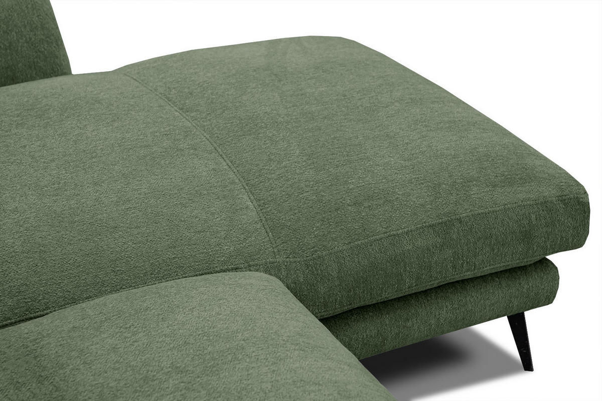 ECKSOFA WINTER 4-Sitzer, dunkelgrün - Dunkelgrün/Schwarz, Holzwerkstoff/Textil (293/172cm) - Courtois Laville