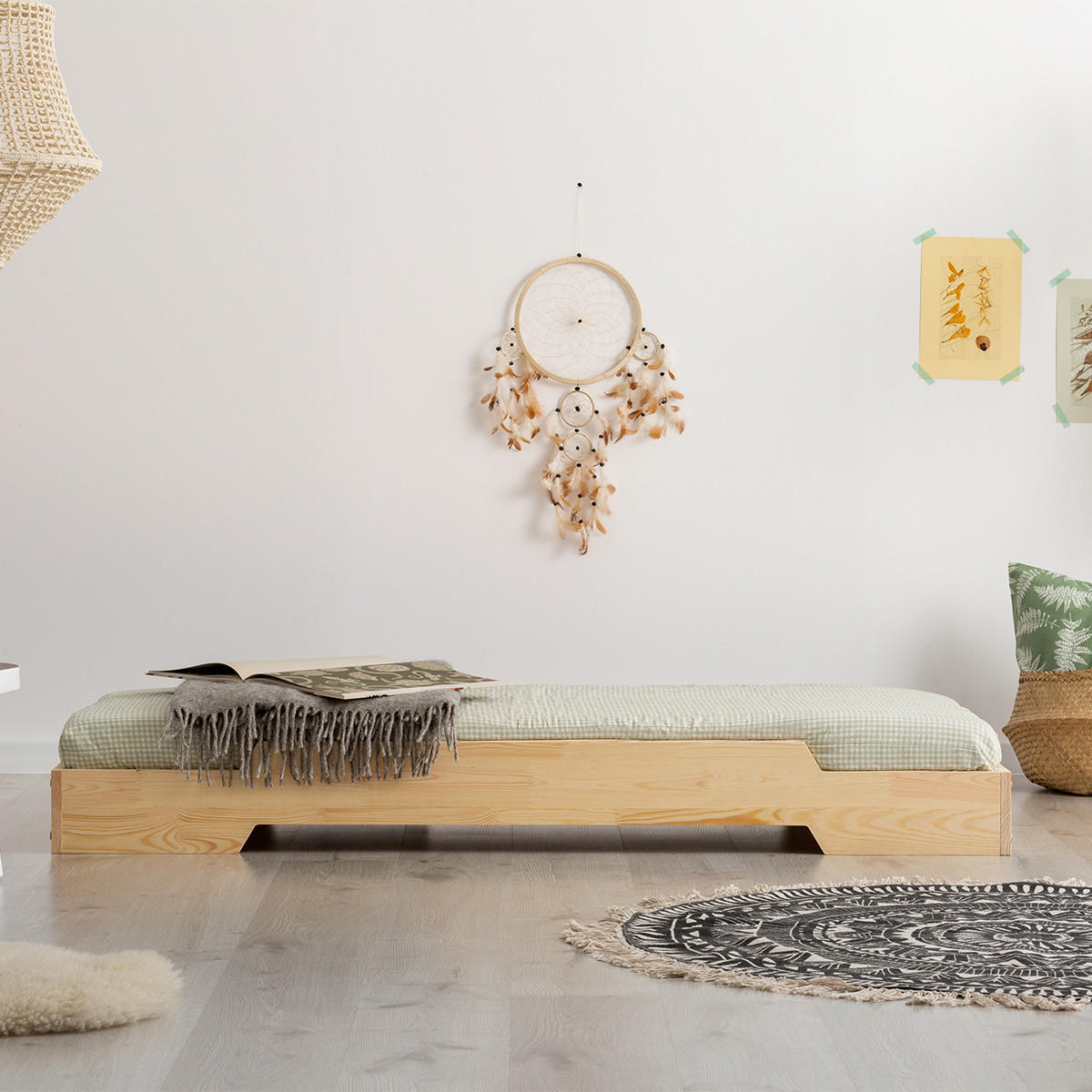 POSTEL 90/190 Cyrielle Přírodní dřevo - hnědá, dřevo (90/190cm) - Petits-meubles