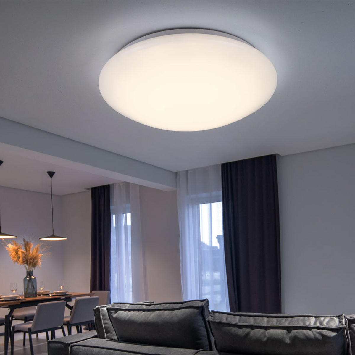 LED DECKENLEUCHTE Deborah Metall Weiß - Weiß, Metall (34.5/34.5/9cm) - Globo Lighting