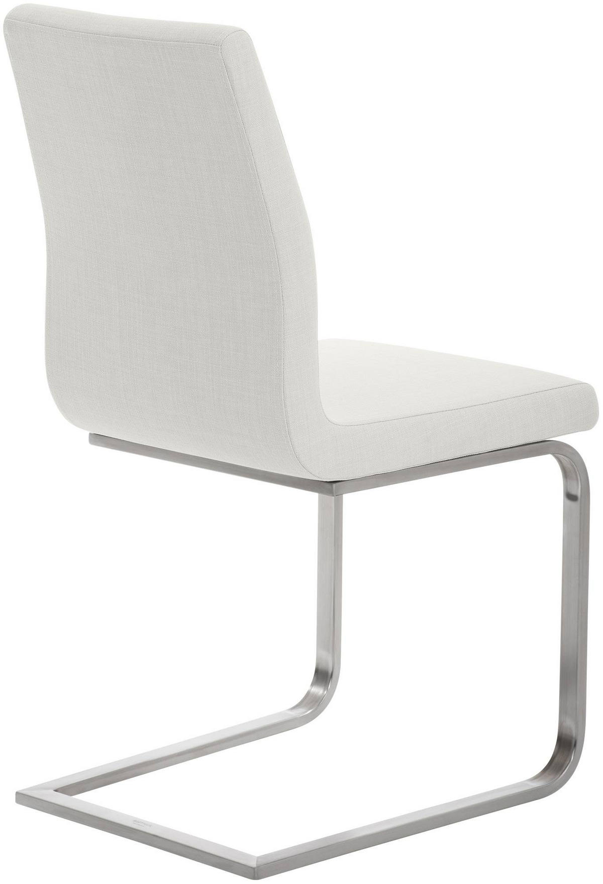 SCHWINGSTUHL Stoff Weiß - Edelstahlfarben/Weiß, Textil/Metall (40/90/50cm) - CLP