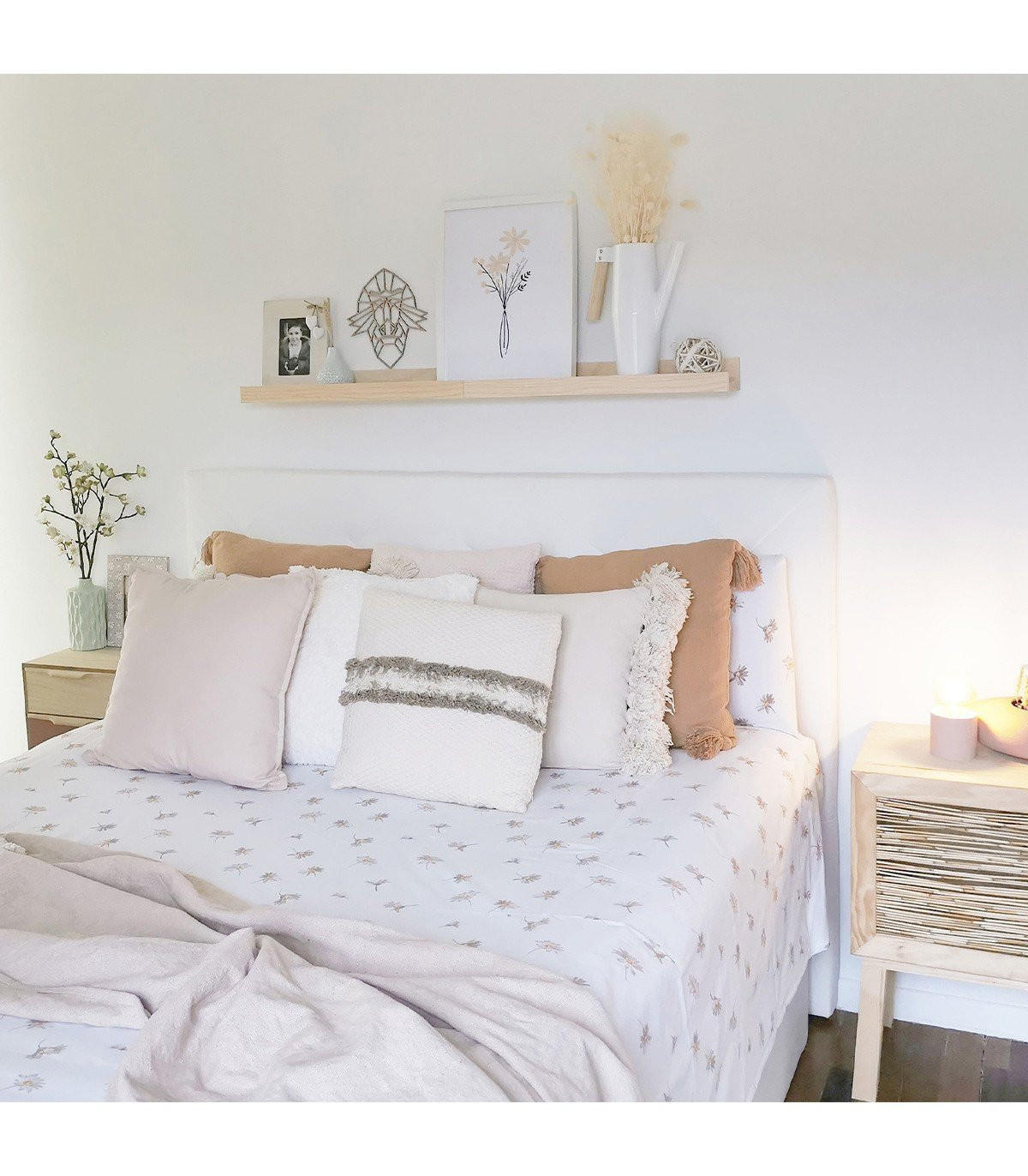 WANDREGAL aus massiver Kiefer - L60 x H7 cm - Apfelbaumfarben, Holz (60/7/60cm) - Calicosy