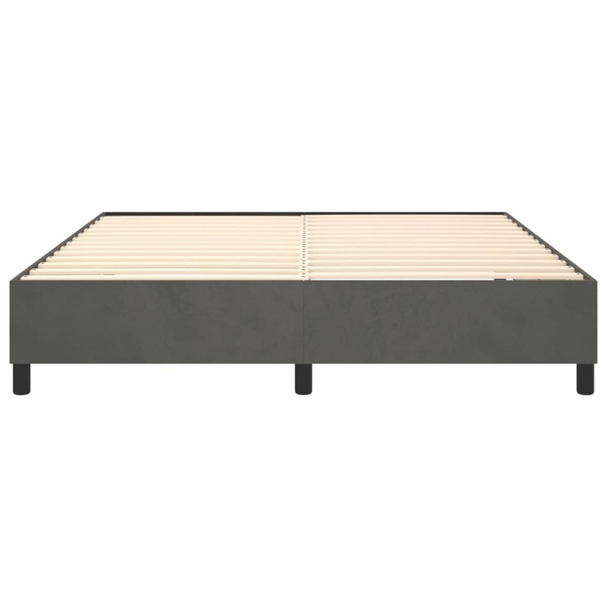 BETTGESTELL Dunkelgrau 180/200 Cm Samt - Grau, Holzwerkstoff (180/200cm) - vidaXL
