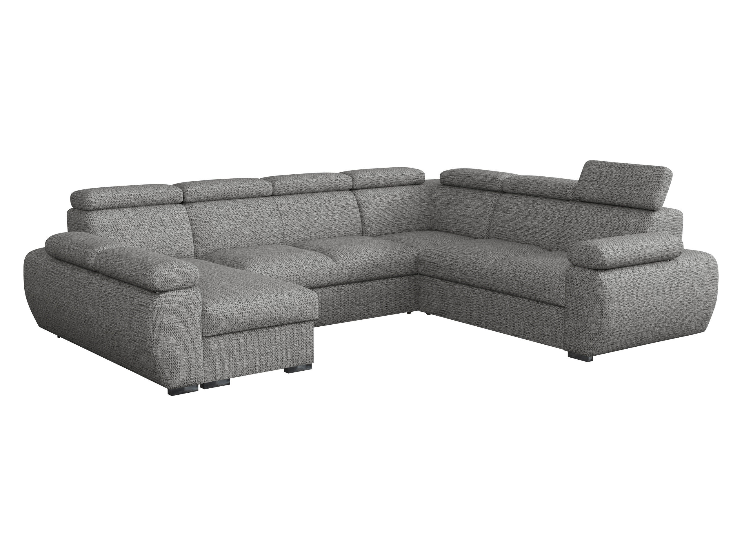 WOHNLANDSCHAFT Boston U, Seite: Links - LC+2P+R+2R - Chromfarben/Graphitfarben, Holz/Textil (325/98/260cm) - MIRJAN24