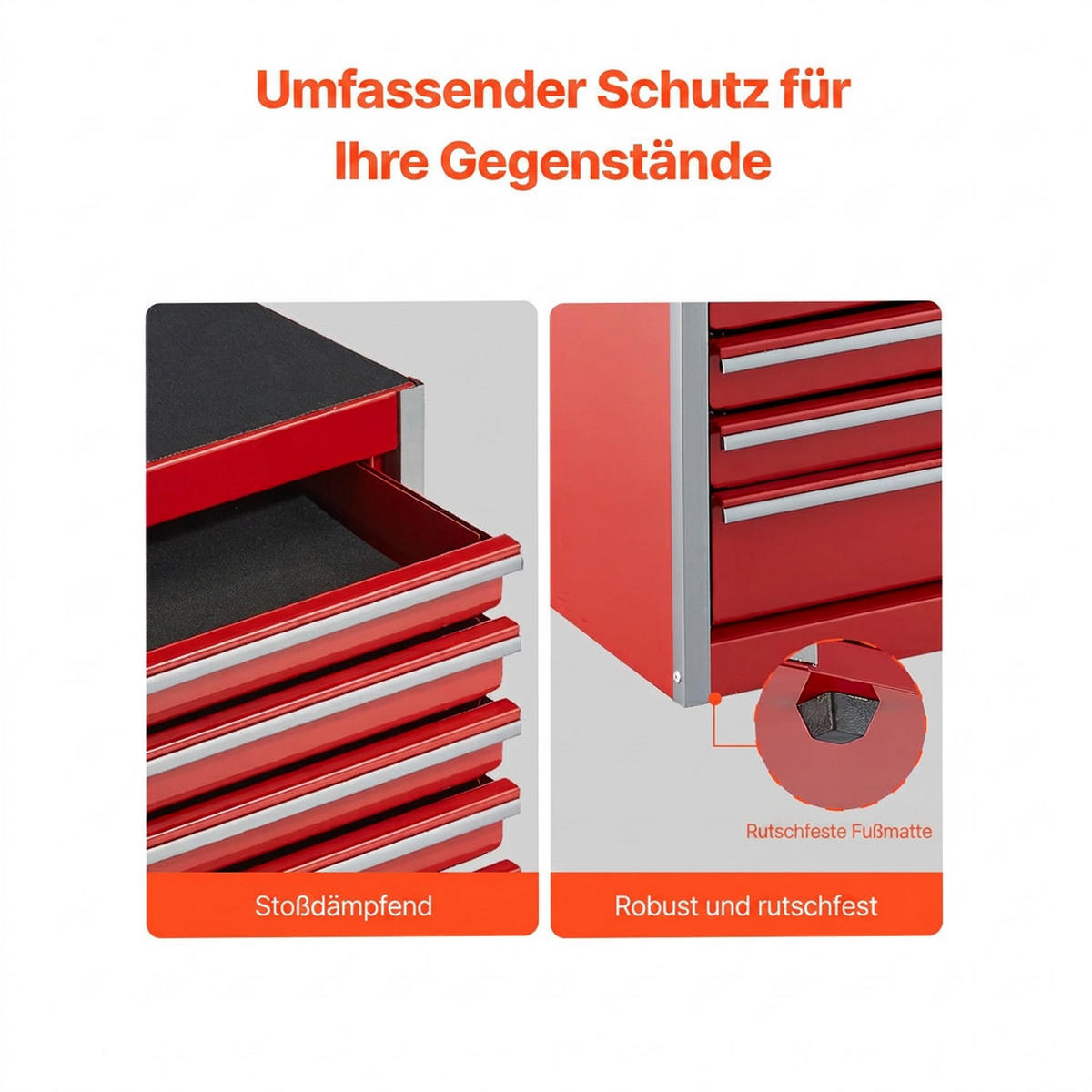 WERKZEUGKOFFER 21,8cm 5 Schubladen Tragbare Stahl Werkzeugtruhe Rot - Rosa, Metall (10/10/10cm) - Raelunyi