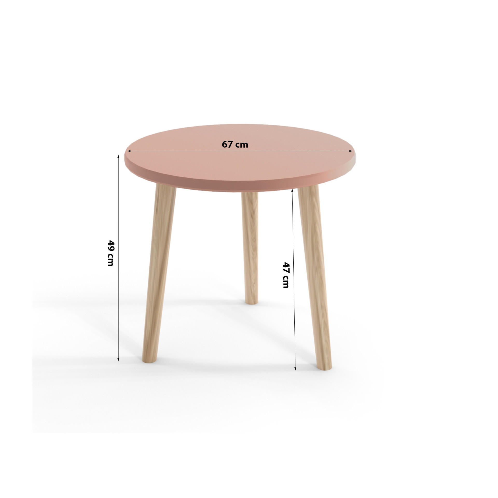 KAFFEETISCH Couchtisch Corry Natürliches Rosa - Pink, Holzwerkstoff (67/67/49cm) - Fedve