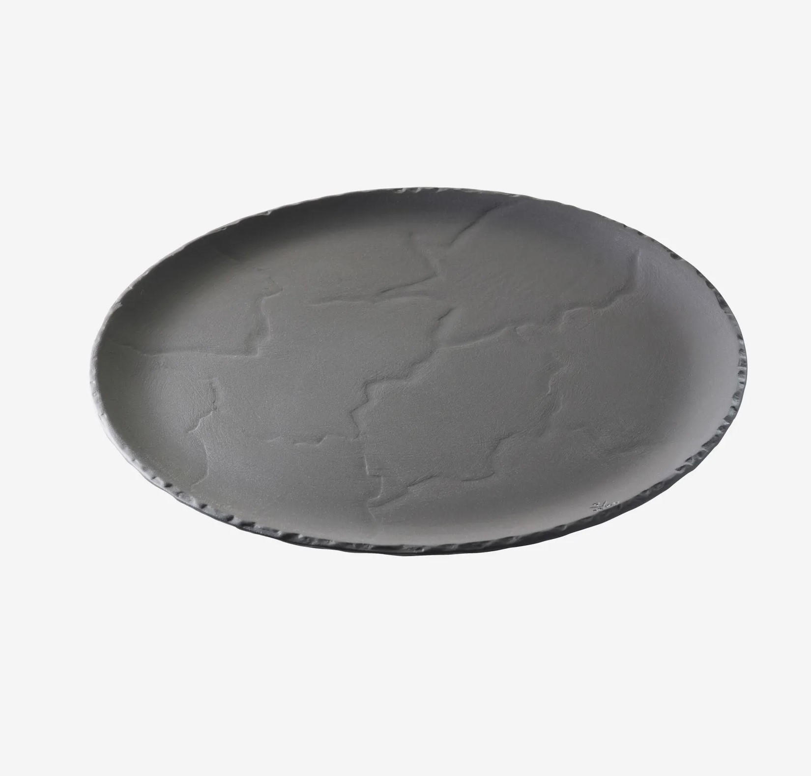 BURGER & STEAKTELLER rund 26,8 cm Matt schiefer - Schieferfarben, Keramik (26.8cm) - Revol Porcelaine France