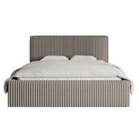 POLSTERBETT Tilio Grau-Beige Cordbezug 180 cm - Greige/Schwarz, Kunststoff/Textil (180/200cm) - Selsey