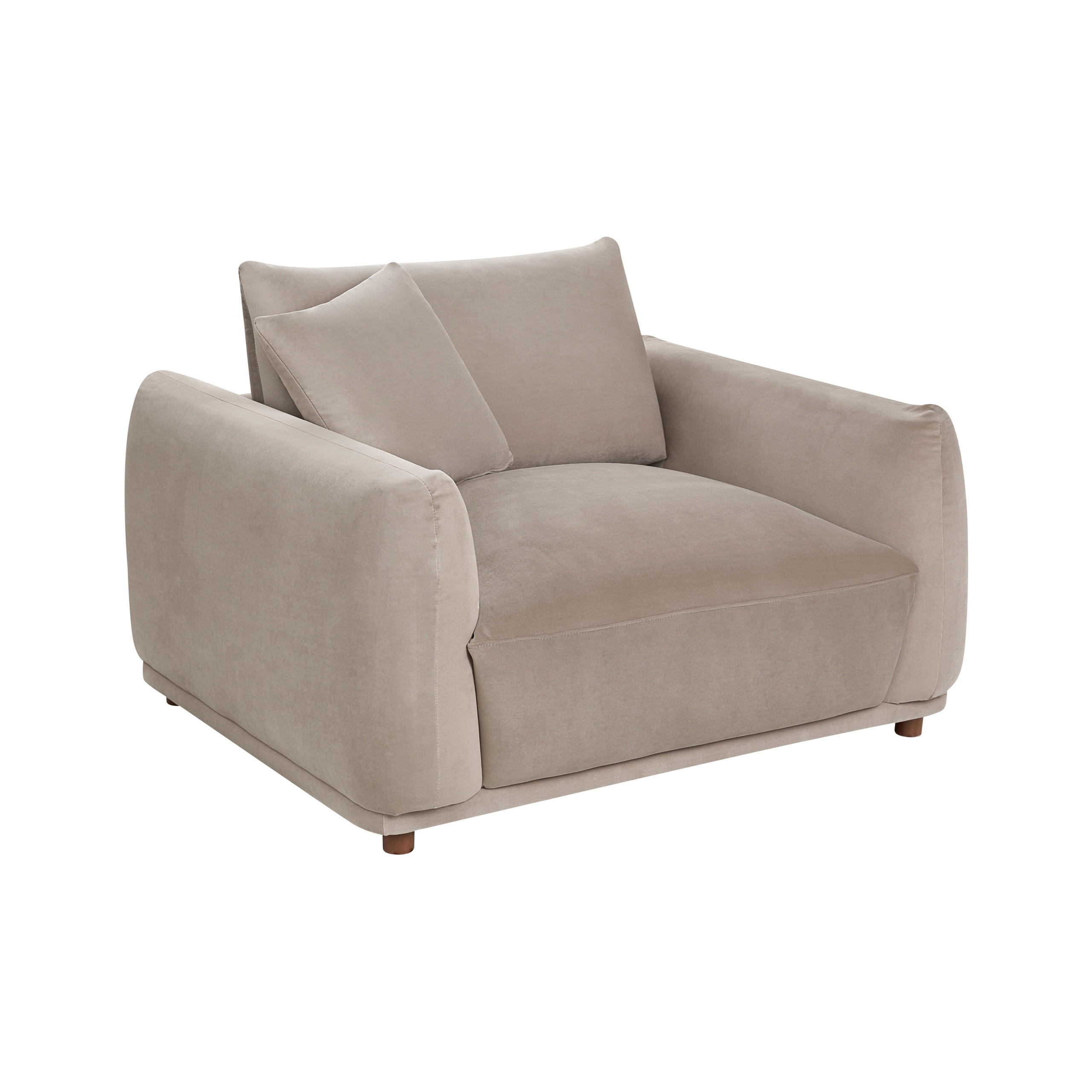 SESSEL Samtstoff Taupe Jubek - Taupe/Beige, Textil (120/81/104cm) - Beliani