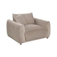 SESSEL Samtstoff Taupe Jubek - Taupe/Beige, Textil (120/81/104cm) - Beliani