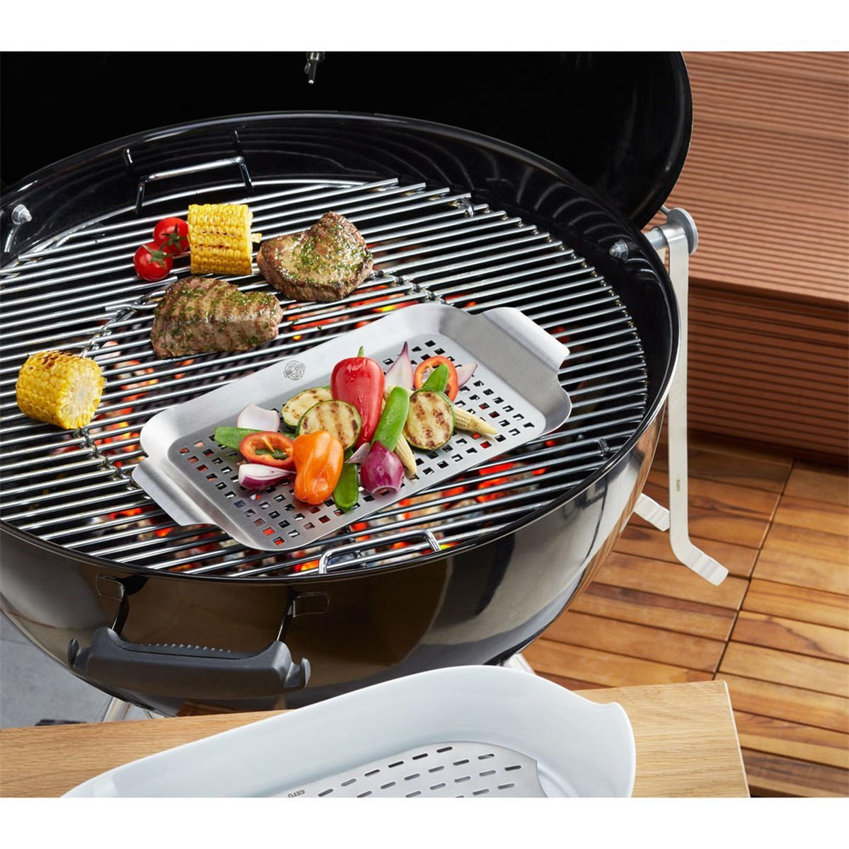 GRILLKORB Silber 33.8/19.7/3.2 cm G89257 - Silberfarben, Metall (33.8/19.7/3.2cm)