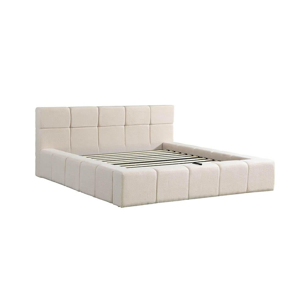 LED BETT GALA - Beige, Mit Matratze - Beige, Kunststoff - Home Deluxe