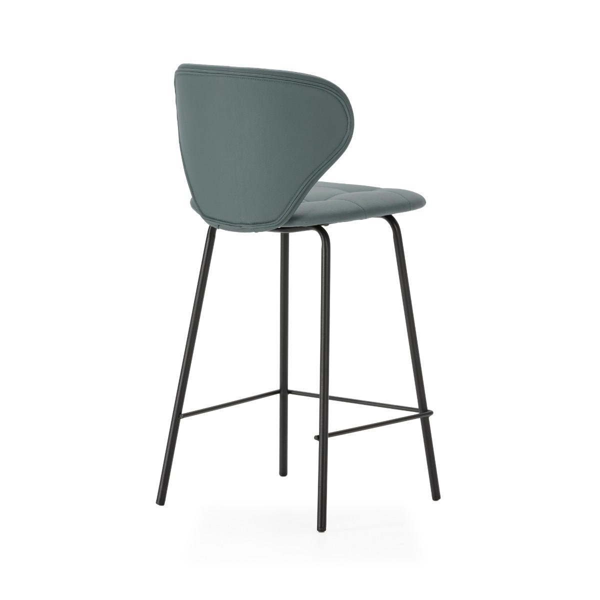HOCKERN (Set aus 2) mit schwarzen metallbeinen - maura 45/52/67 cm - Grün, Kunststoff (52/67/45cm) - Calicosy