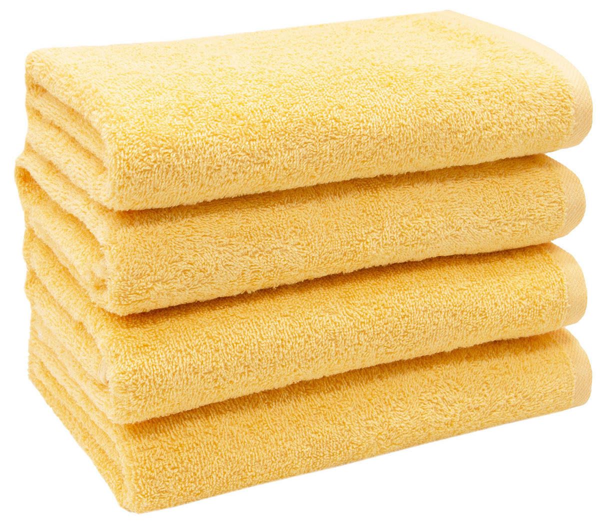 HANDTÜCHER, 4er-Set, 50x100 cm, 100% Baumwolle, Gelb - Gelb, Textil (50/100cm) - Zollner