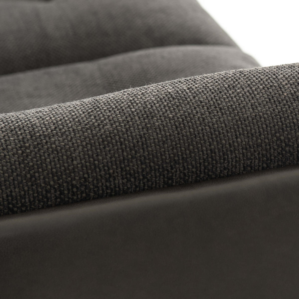 4-SITZER-SOFA, Bi-Material, Schwarz - Schwarz, Leder (92/81/204cm) - Oviala