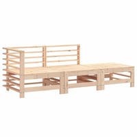 GARTEN-LOUNGE-SET 3-teilig Massivholz Kiefer - Braun, Holz - vidaXL