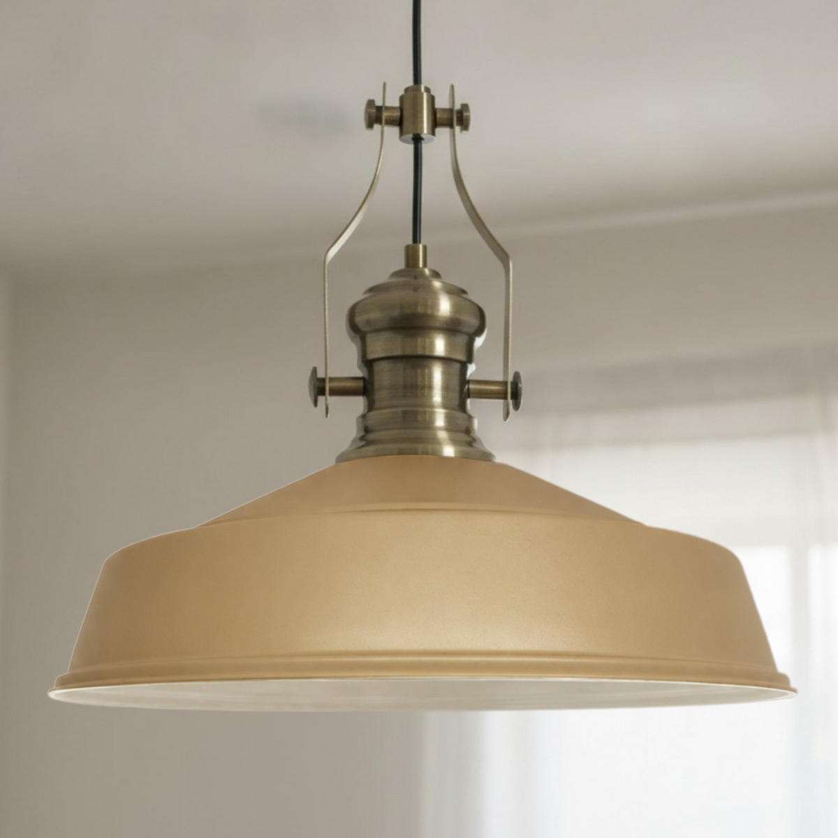 PENDELLEUCHTE Asletl 40/30 cm - Beige, Metall (30/40/31cm) - Bamyum