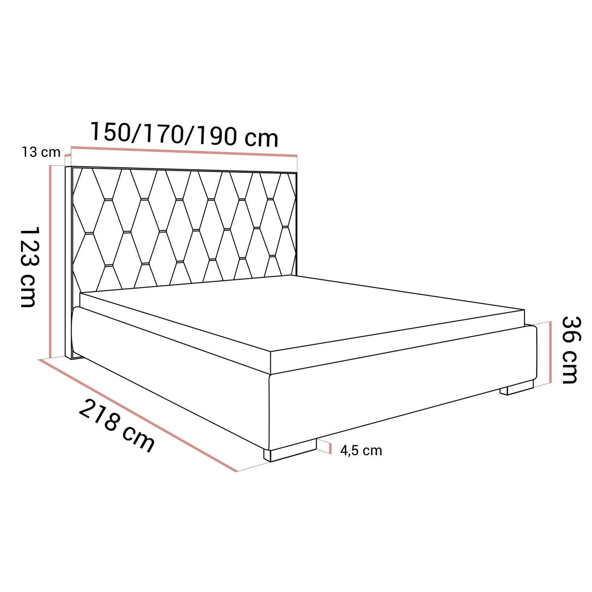 POLSTERBETT IZOLDA mit hohem Kopfteil 160x200 cm Royal Velvet 176 - Beige, Textil - Lookway