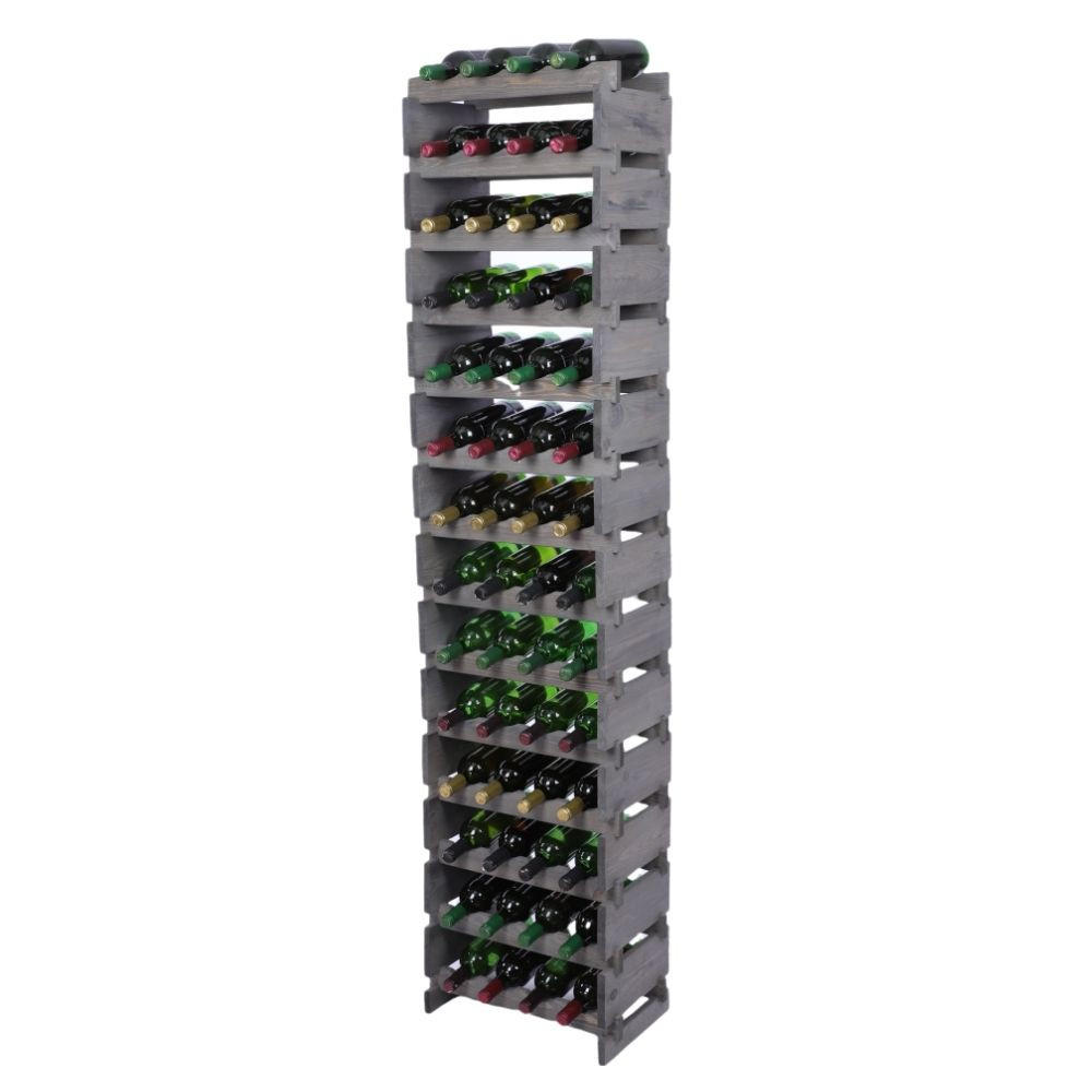 WEINREGAL VINOTECA FLEX PRO HxBxT 191x46x28cm 56 Flaschen auf 14 Ebenen Grau - Grau, Holz (46/191/28cm) - PROREGAL