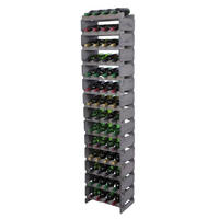 WEINREGAL VINOTECA FLEX PRO HxBxT 191x46x28cm 56 Flaschen auf 14 Ebenen Grau - Grau, Holz (46/191/28cm) - PROREGAL