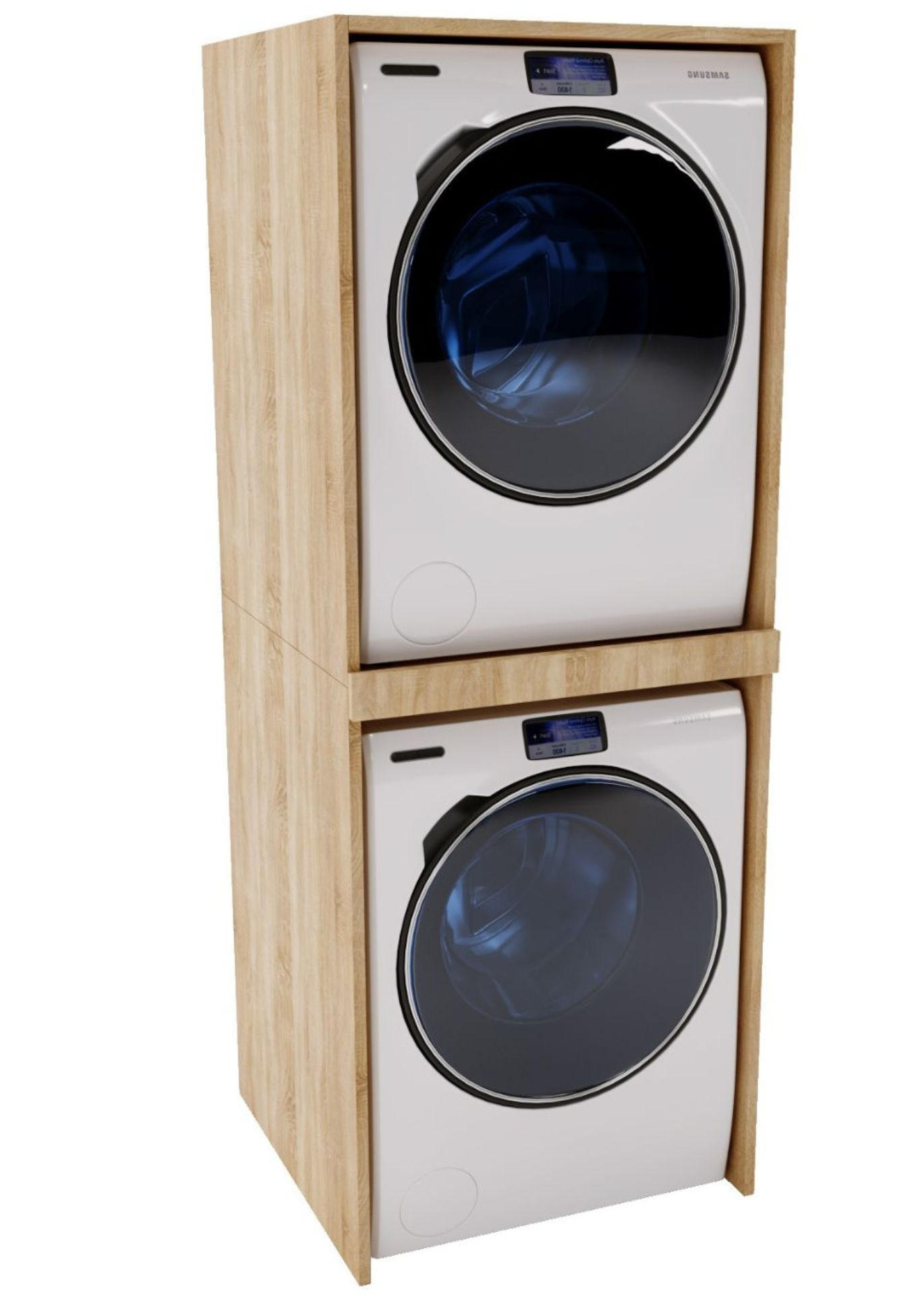 WASCHMASCHINENSCHRANK für Waschmaschine & Wäschetrockner 66/180/65 - Beige, Holzwerkstoff (66/180/65cm) - RAUMHIRSCH FURNITURE