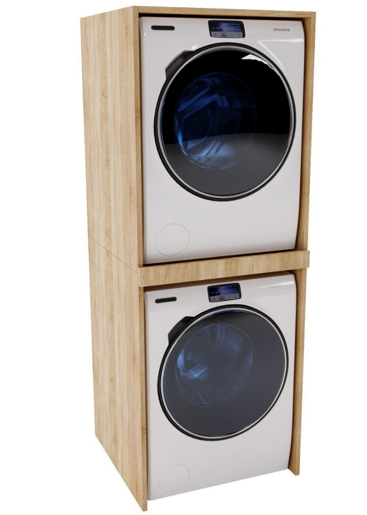 WASCHMASCHINENSCHRANK für Waschmaschine & Wäschetrockner 66/180/65 - Beige, Holzwerkstoff (66/180/65cm) - RAUMHIRSCH FURNITURE