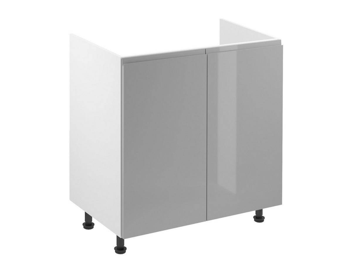 KÜCHENZEILE 360 cm - Aspen KA10-M360 - in Grau/Hochglanz - Grau, Holz (360/212/58cm)