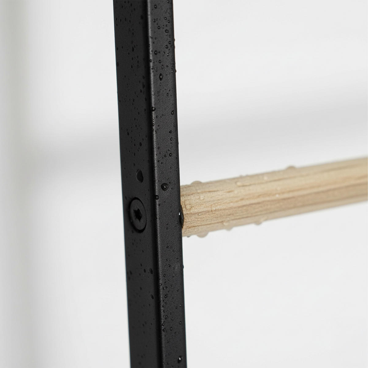 HANDTUCHLEITER - Schwarz, Metall (40/158/28cm) - Relaxdays