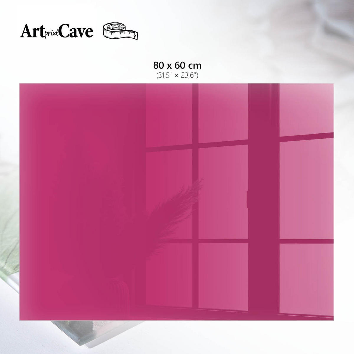 GLASPLATTE 80x60 cm – Intensives Rosa - Braun, Glas (0.4/80/60cm) - ArtPrintCave