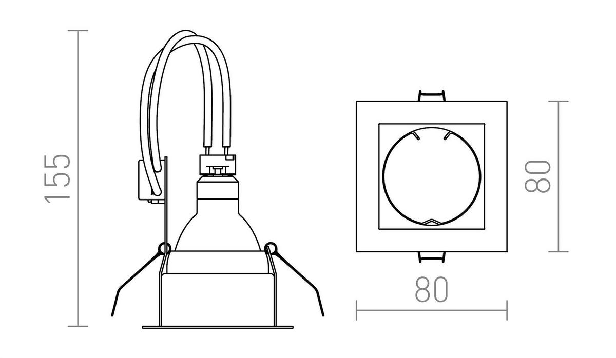 LEUCHTE MERIKO GU53 Edelstahl 50 W - Edelstahlfarben, Metall (30/30/20cm) - Rendl