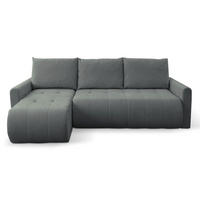 ECKSOFA Timmone Aschgrau Chenille 230 cm - Schwarz/Grau, Kunststoff/Textil (230/149cm) - Selsey