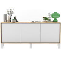 KOMMODE Apollo 3D Eiche wotan Weiß Matt 168/72/35 cm - Weiß, Holzwerkstoff/Metall (168/72/35cm) - Meble Lindner