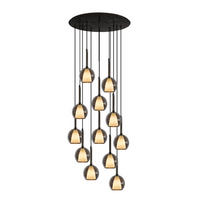 GALERIELEUCHTE Belluna 12-flammig Rauch Ø 14cm - Anthrazit, Glas (14/14/35cm) - s.luce