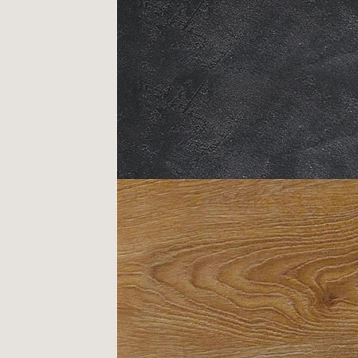 L-FORM KÜCHENZEILE Malmo (11-tlg) Grau / Pembroke / Ares Black 304,5 / 246,8 / 207cm Blum Teilauszug - Eichefarben/Grau, Holzwerkstoff/Metall (304.5/207/246.8cm) - Feldmann-Wohnen