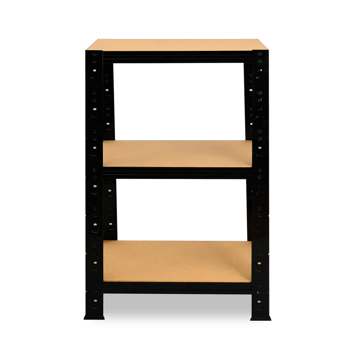 SCHWERLASTREGAL BLACK 90x45x45 cm in schwarz mit 3 Böden und 175 kg Traglast pro Boden - Schwarz, Metall (45/90/45cm) - shelfplaza