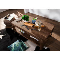 COUCHTISCH Sheesham 120x70x45 rot-braun gebeizt TORONTO #105 - Dunkelbraun, Holz (120/70/45cm) - Massivmoebel24