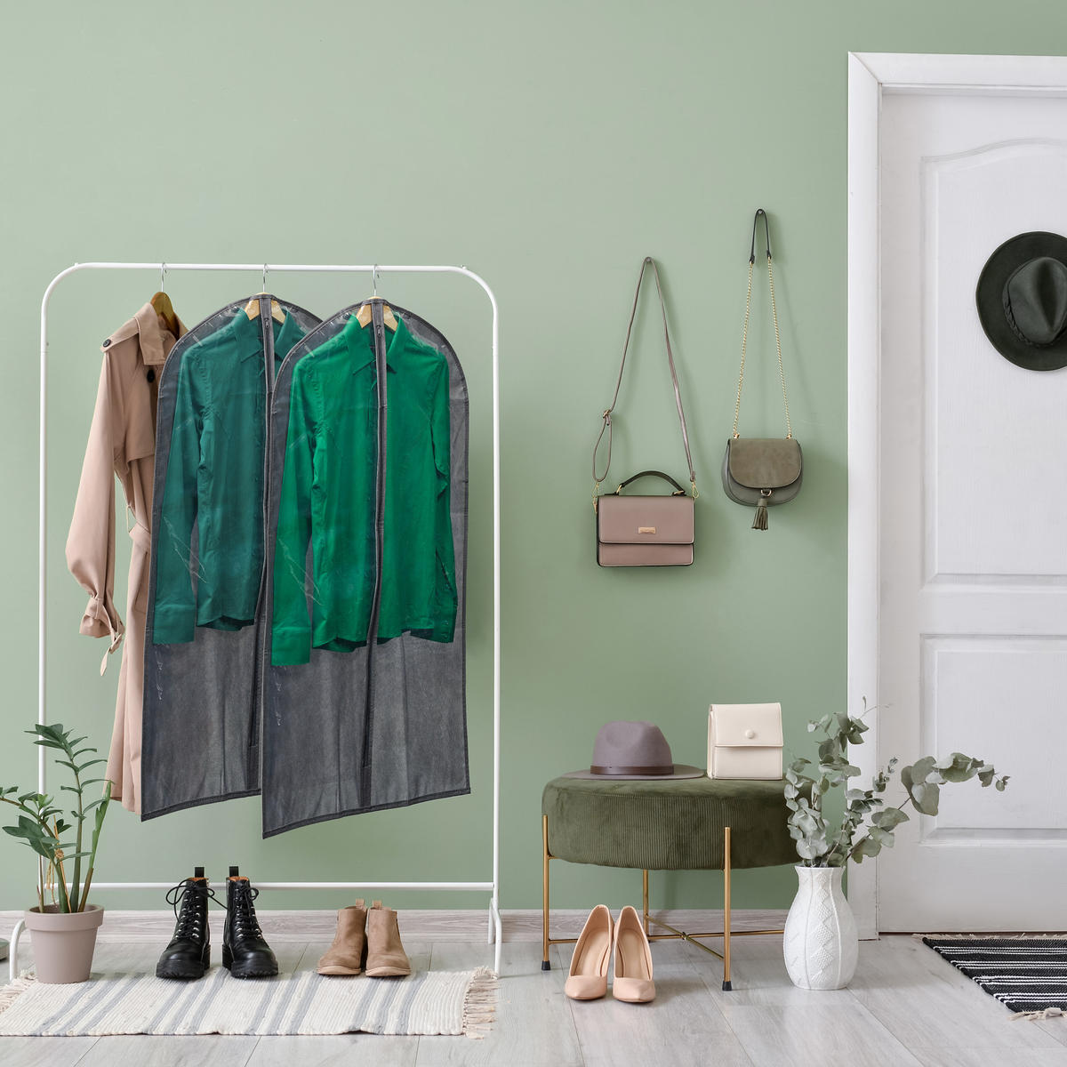 6XTAŠKA na oblečenie - viacfarebná, textil/plast (60/135/0.1cm) - Relaxdays