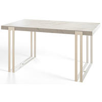 ESSZIMMERTISCH ROSA, ausziehbarer Tisch 160-260X90X77 cm, Farbe: MARMUR, mit Metallbeinen in Farbe Weiß - Hellgrau/Weiß, Holzwerkstoff (160/90/77cm) - Alpi-Möbel