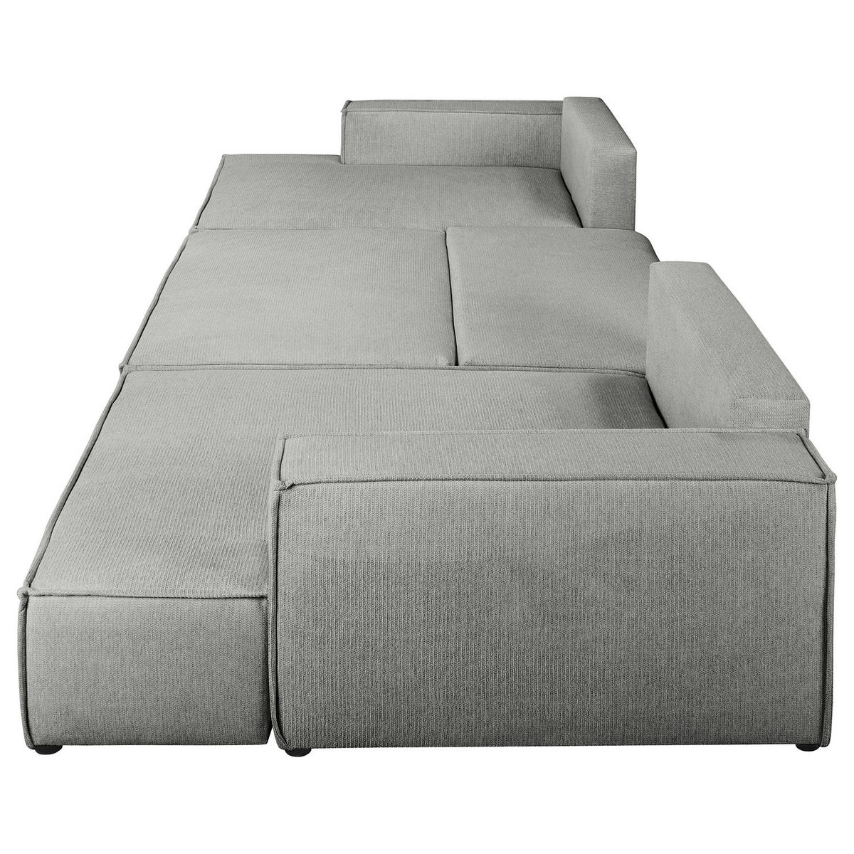 WOHNLANDSCHAFT mit Schlaffunktion - Dunkelgrau/Schwarz, Kunststoff/Textil (398/70/148cm) - home24